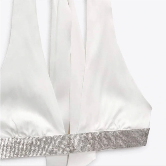 New Zara Rhinestone Halter Top - Picture 7 of 9